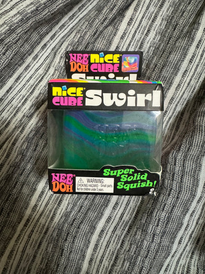 Schylling NeeDoh Nice Cube Swirl marbled sensory toy